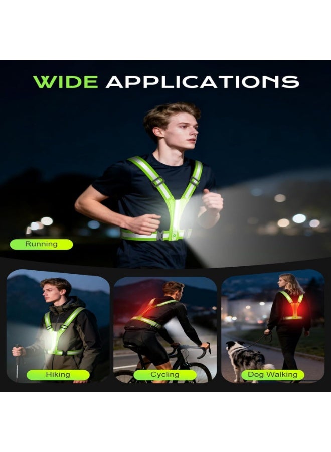 SRLIWHITE LED Reflective Running Vest, Adjustable High-Visibility Safety Gear for Night Running, Walking, Cycling, and Outdoor Activities - Image 5